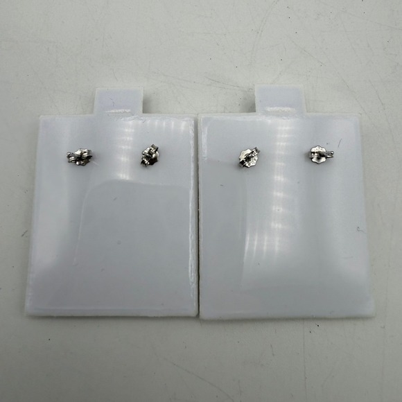 2 Sets Sterling Silver Round Cut Cubic Zirconia CZ Stud Earrings Unisex Jewelry - Picture 2 of 3